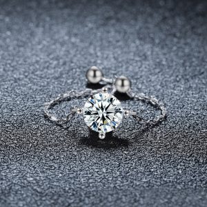 Creative Chain Adjustable Moissanite Ring